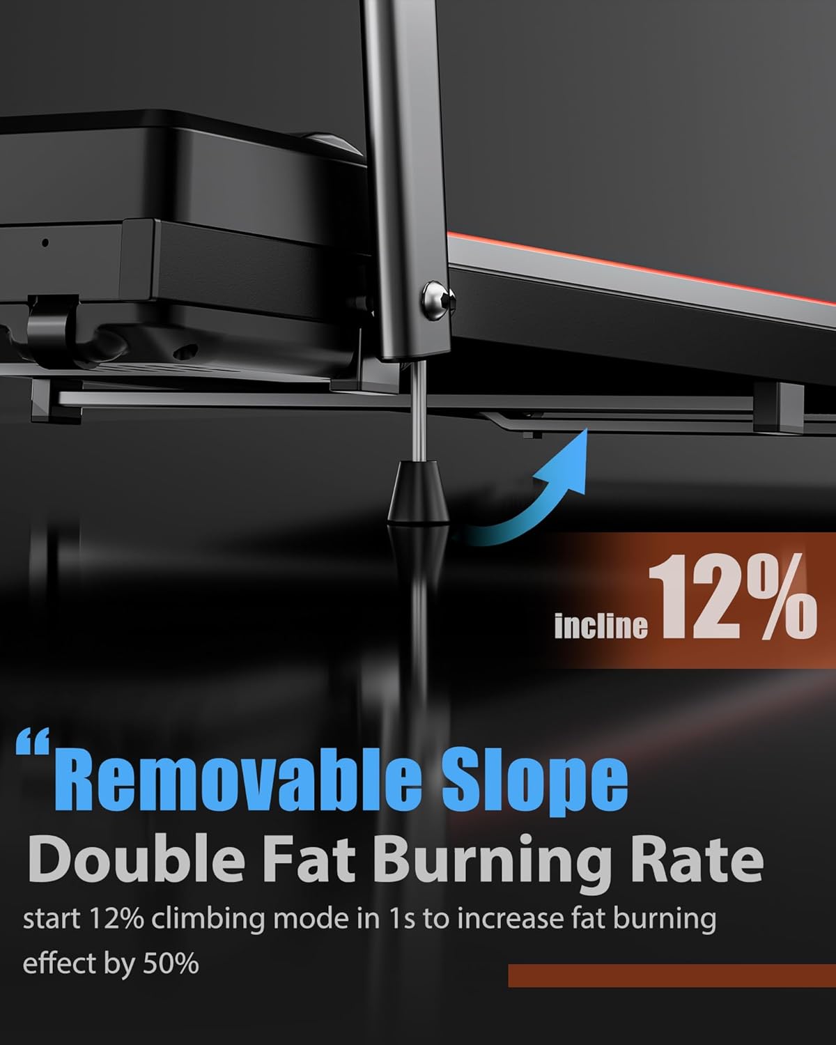 15% Auto Incline Treadmill for Home, Double Deck Treadmills with Incline,3.5HP Treadmills with Incline, Support Handrail/Console/App Control, Portable Treadmill Running Machine for Small Spaces - Image 2