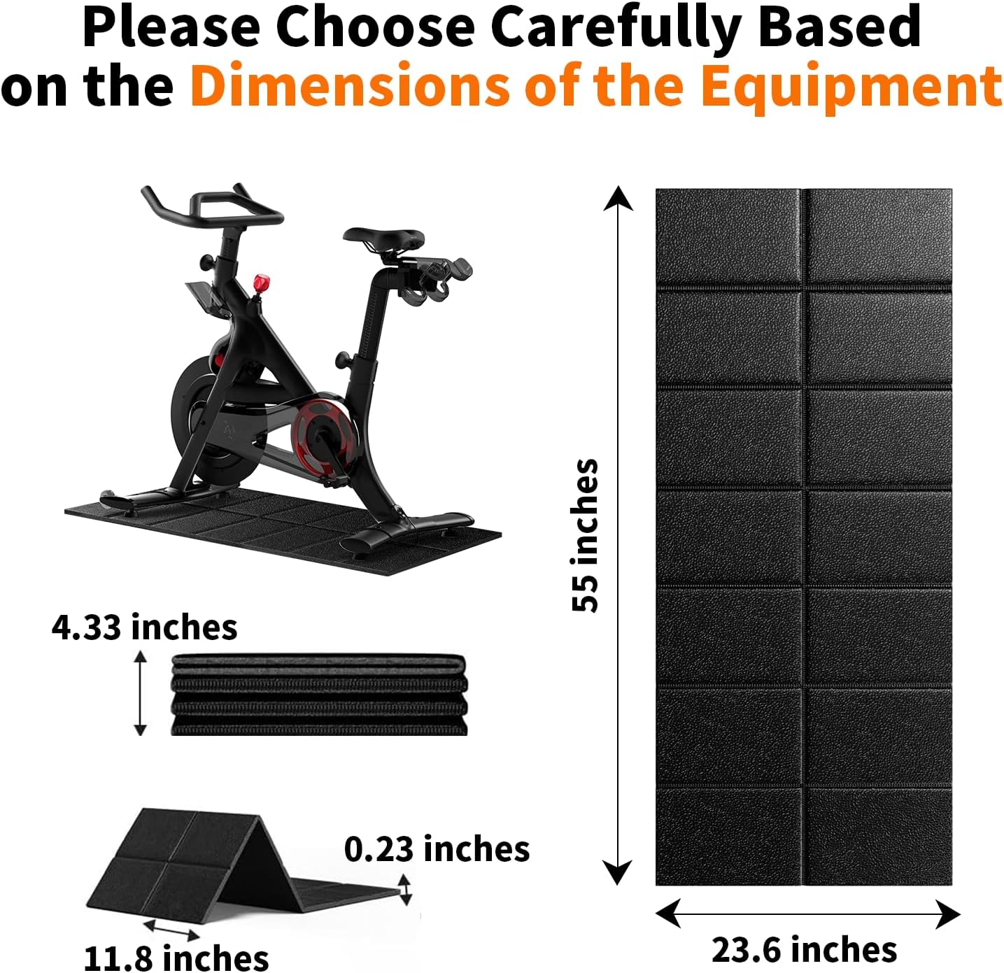 Non-Slip Walking Pad Treadmill Mat for Carpet Floors,55x24 Hardwood Floor Protection, Mats for Under Walking pad/Treadmill/Bike/Exercise Equipment on Carpets, Noise Shock Absorption, Stationary - Image 5