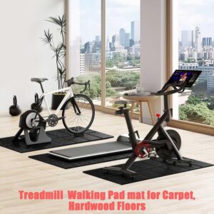 Treadmill Walking Pad Mat for Carpet, for Hardwood Floors, 68×24 Mat for Under Treadmill/Walking pad/Bike on Carpet, 1/4″ Thick Exercise Equipment Mat, No Slip, Noise Shock Absorption