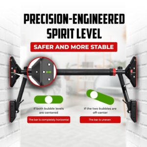 Pull Up Bar for Doorway,Strength Training Chin up Bar without Screws, Adjustable Width Locking Mechanism Pullup Bar with Non-slip, Doorway Pull Up Bar for Home Gym Upper Body Workout