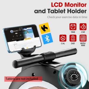 Rowing Machine, Magnetic Rowing Machine for Home, Upgraded 32-Levels Quiet Resistance with Smart Electronic Knob, 350 LBS Weight Capacity, Compact Rower Machine Easy Assembly, App Supported