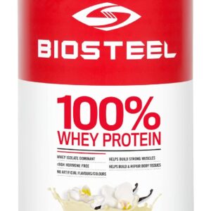 BIOSTEEL Sports Vanilla 100% Whey Protein Powder Supplement, rBGH Hormone Free & Non-GMO Post Workout Formula, 25 Servings, 25.5 Ounces Trusted by Pro Athletes, NSF for Sport