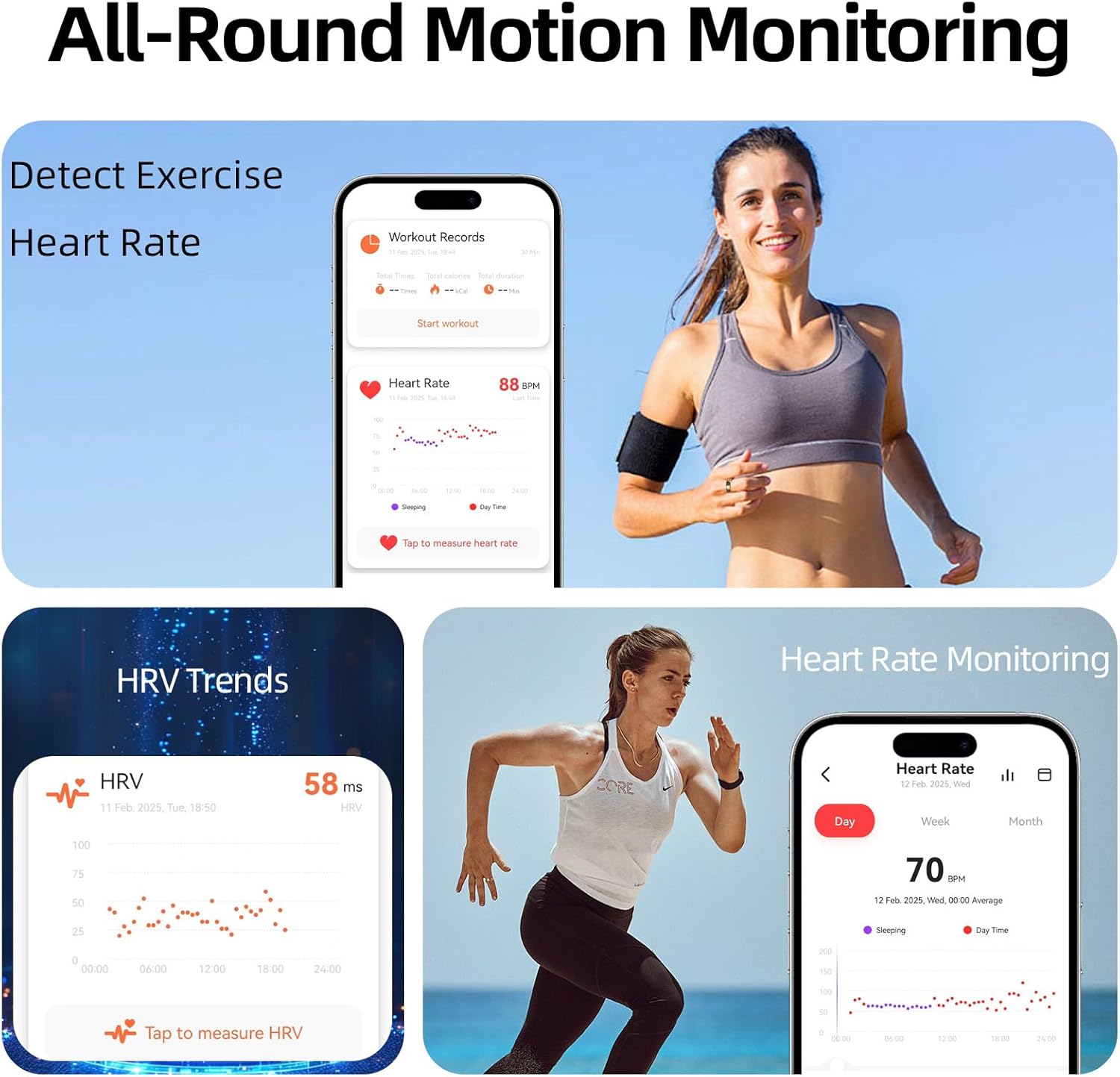 Smart Ring for Women&Men-Activity/Sleep/Heart Rate/HRV/Stress/Women's Health Tracker-IP68 Waterproof/Wearable-No Subscription Fee Required-Compatible with iPhone &Android (Gold, 8) - Image 5