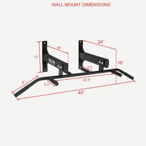Valor Fitness Six-Grip Pull Up Bar – Wall or Ceiling Mounted Chin-Up Bar for Strength Training & Muscle Building Home Gym Workout Equipment