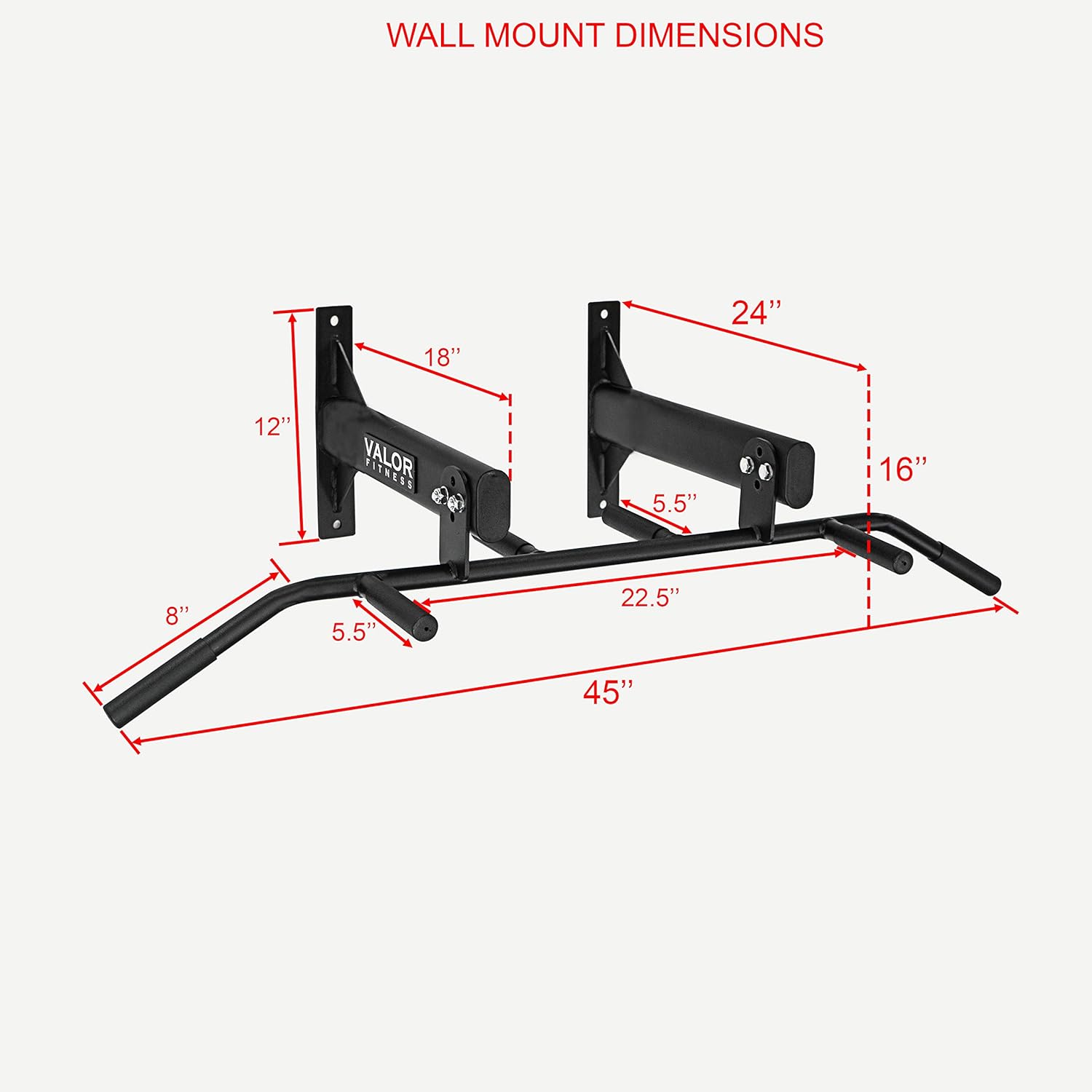 Valor Fitness Six-Grip Pull Up Bar – Wall or Ceiling Mounted Chin-Up Bar for Strength Training & Muscle Building Home Gym Workout Equipment - Image 2
