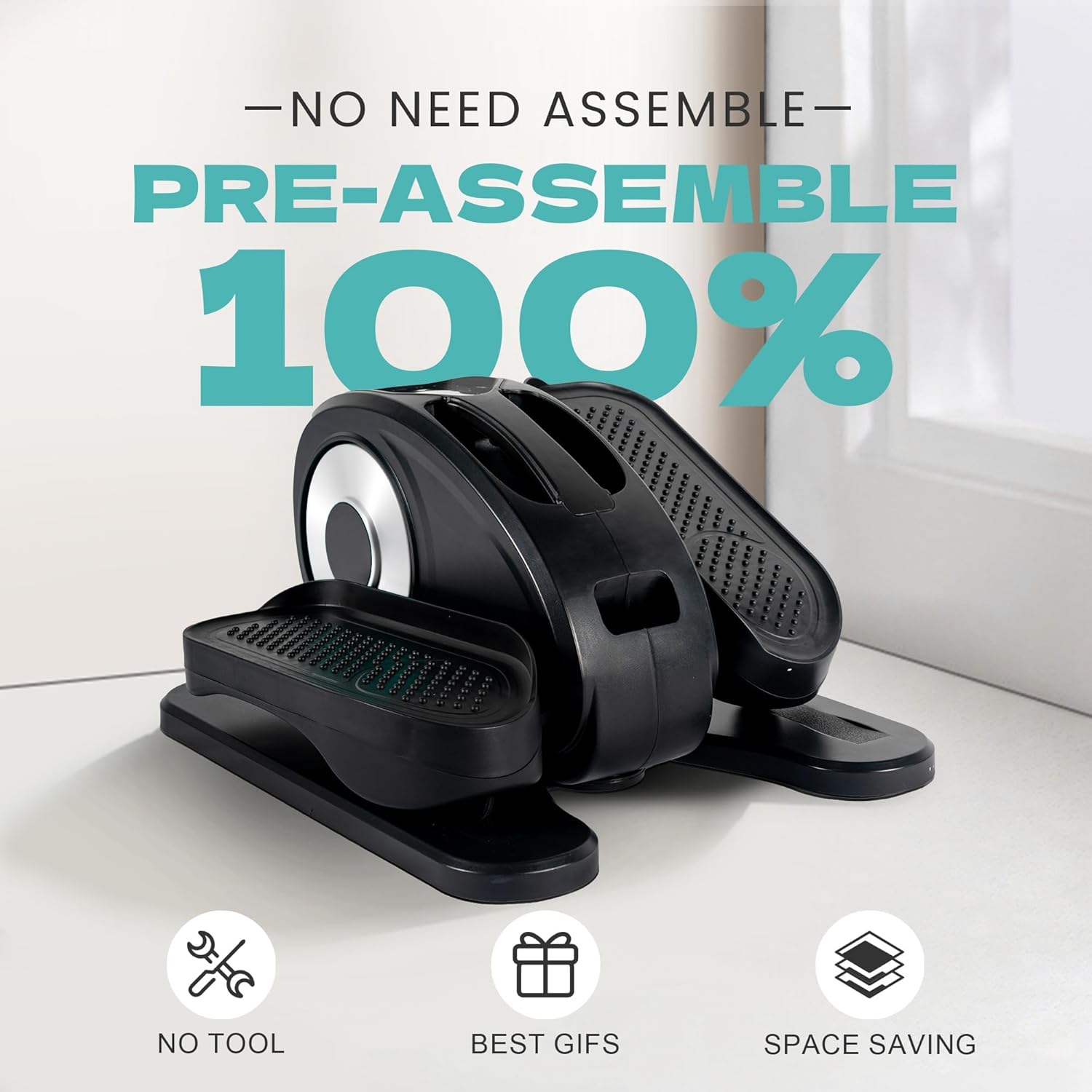 Under Desk Elliptical, Electric Foot Pedal Exerciser, Fully Assembled Seated Elliptical, Compact Portable Elliptical Machine Trainer with Remote Control, Mini Elliptical Leg Exerciser for Home - Image 6