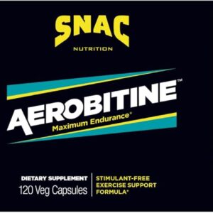 SNAC Aerobitine – Stimulant Free Pre-Workout Supplement for Maximum Endurance. Nitric Oxide Booster, Improves Blood Flow, Reduces Fatigue & Thermogenic Benefits. 120 Veggie Capsules