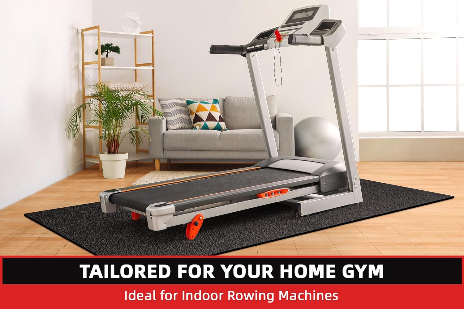Treadmill Mat, 7'x3'/6'x3'/6'x2.5'/5.6'x2'/4'x2', 6mm Thick Exercise Equipment Gym Mat for Hardwood FloorCarpet, Compatible with Peloton Bike, Indoor Spin Bike, Elliptical - Image 7