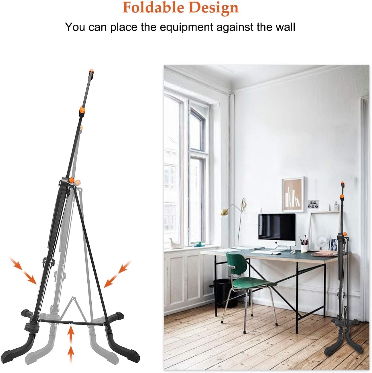 Vertical Climber Exercise Machine for Home Gym with 4 Metal Guide Rails Folding Exercise Climber Cardio Workout Machine 5-Level Heights Stair Stepper Newer Version, Easy to Assemble - Image 8