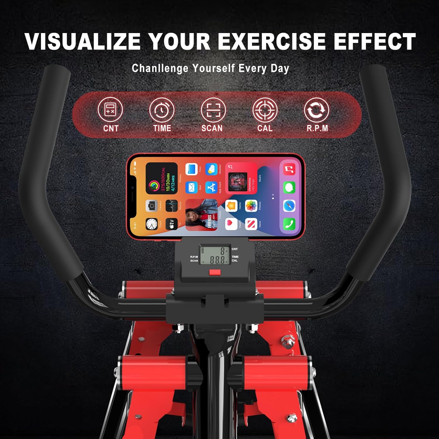 Air Walker Exercise Machine,Cardio Cross Trainer Glider for Home Exercise,Foldable Full Body Workout Equipment,Suitable for Small Spaces,350LBS Weight Capacity - Image 4