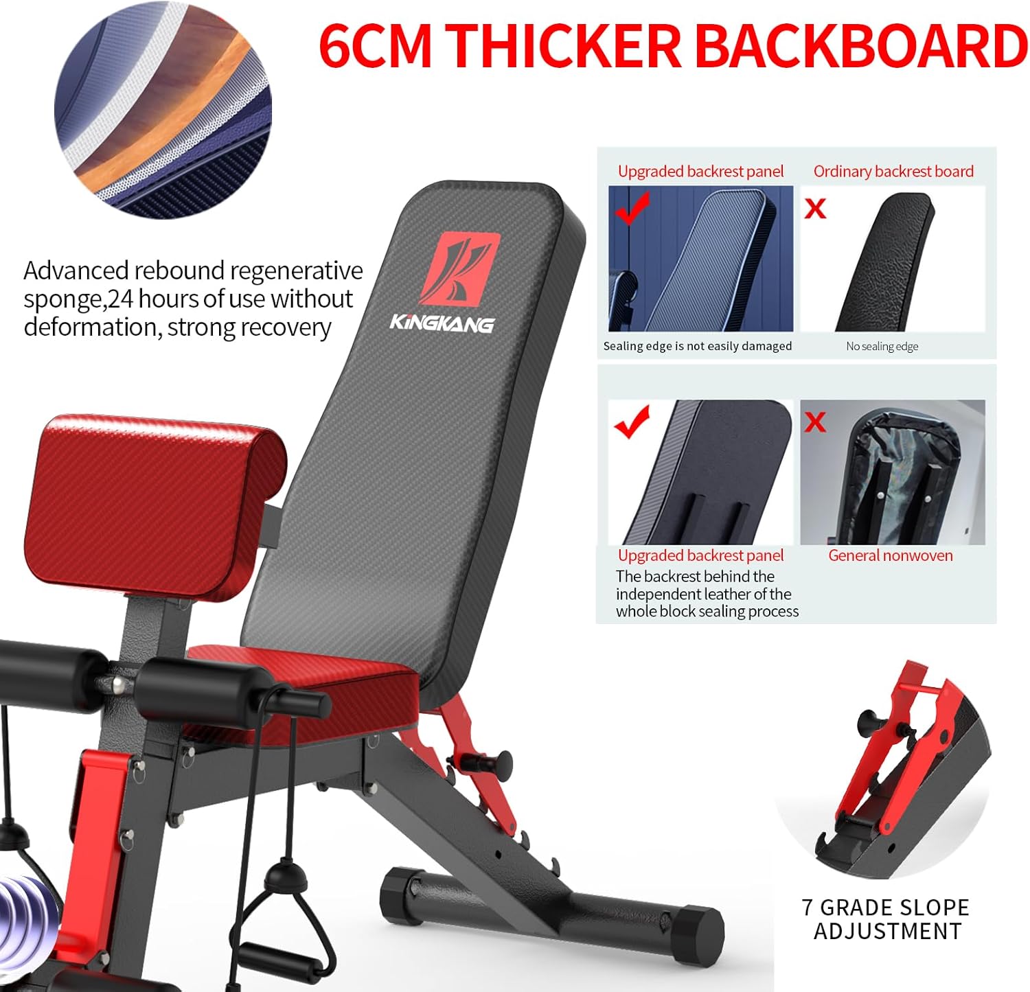 Adjustable Weight Bench,Utility Workout Bench Foldable Incline Decline Benches for Home Gym Full Body Workout,Load 600LBS - Image 5