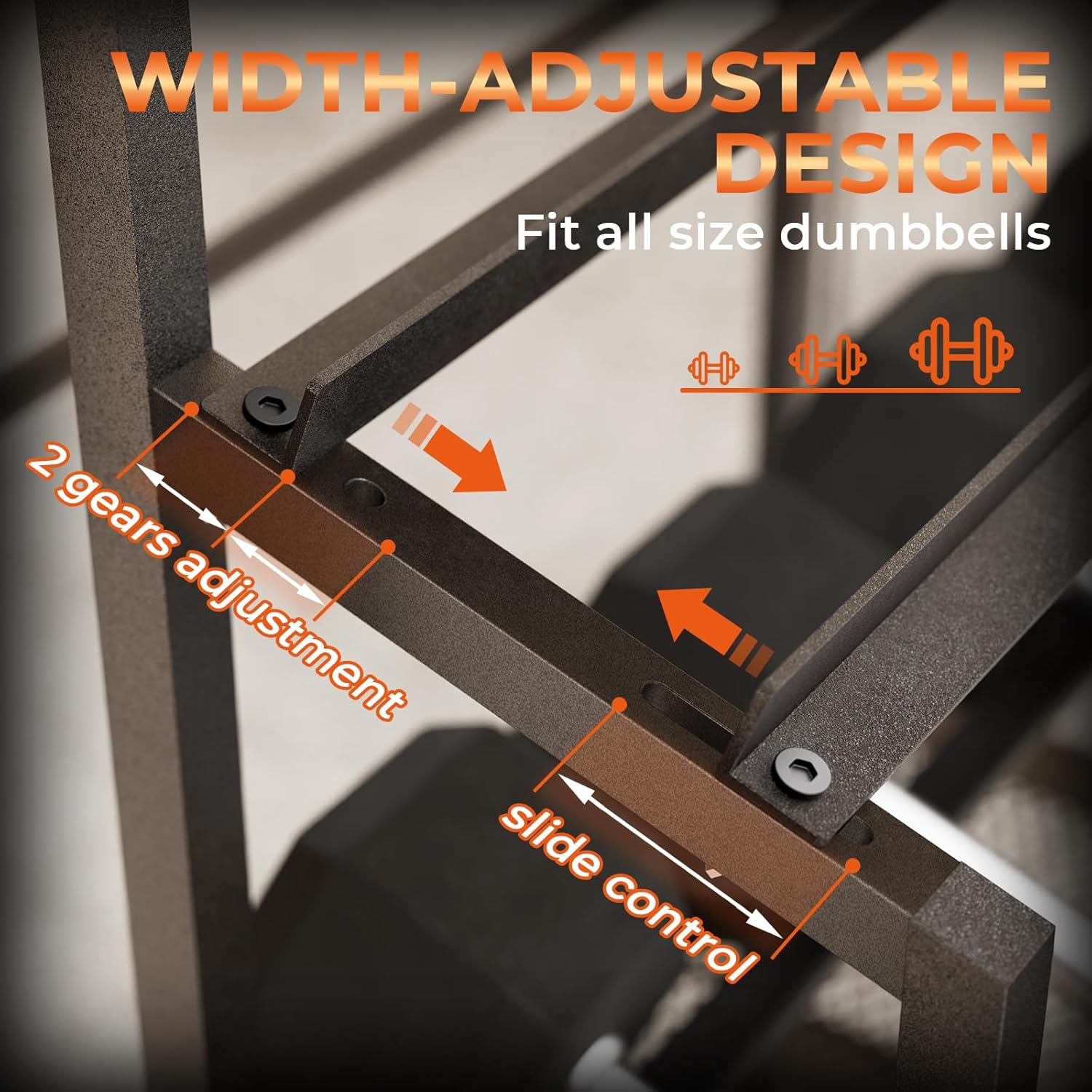 600LBS Dumbbell Rack Weight Stand - Bonvork Adjustable Weight Rack for Dumbbells, Home Gym Storage Rack for Yoga Mat Foam Roller Kettlebells, Workout Equipment Storage Organizer With Wheels - Image 2