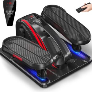 Under Desk Elliptical Machine, Electric Elliptical Leg Exerciser While Sitting for Seniors with Upgraded 15 Speeds & 12 Auto Mode, Forward & Reverse Direction, Quiet Portable Seated Pedal Exerciser