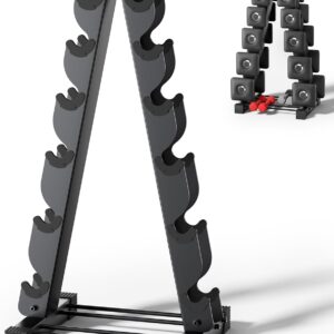 Dumbbell Rack Stand Only, Compatible with Peloton Weights, Ergonomic Weight Rack for Home Gym Dumbbells with 6-Tier, Space-Saving Home Gym Storage Rack, Plus Neoprene Set Storage, Compact