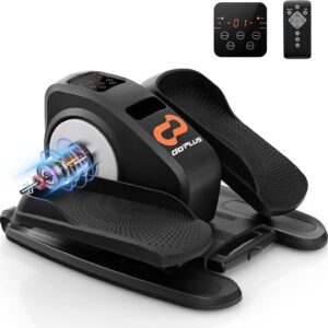Goplus Under Desk Elliptical Machine, Electric Seated Pedal Exerciser with LED Display Monitor, Remote Control, Portable Fully Assembled Ellipse Leg Exerciser for Seniors Adults Home Office