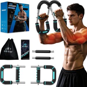 Twister Arm Trainer, Adjustable 5 Resistance Levels (40-130 lbs) Chest & Arm Workout Equipment for Men & Women, Ergonomic Home Gym Strength Trainer with Anti-Slip Handles & Carry Bag