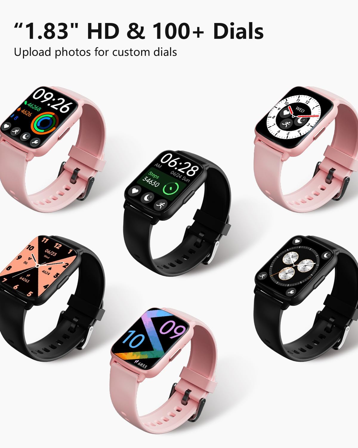Smart Watches for Men Women Fitness - Fitness Tracker with Monitor iP68 Waterproof 100+ Sport Mode Activity Trackers Compatible iPhone Android Phones - Image 7