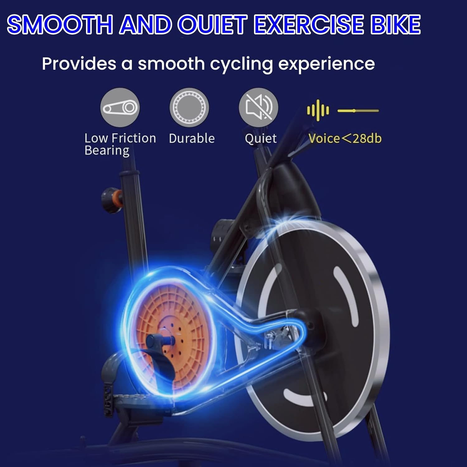 NAYSAYE Exercise Bike, Adjustable Stationary Bikes with Smartphone Mount, Professional Exercise Bike with Digital Pulse Display for Home and Office - Image 6