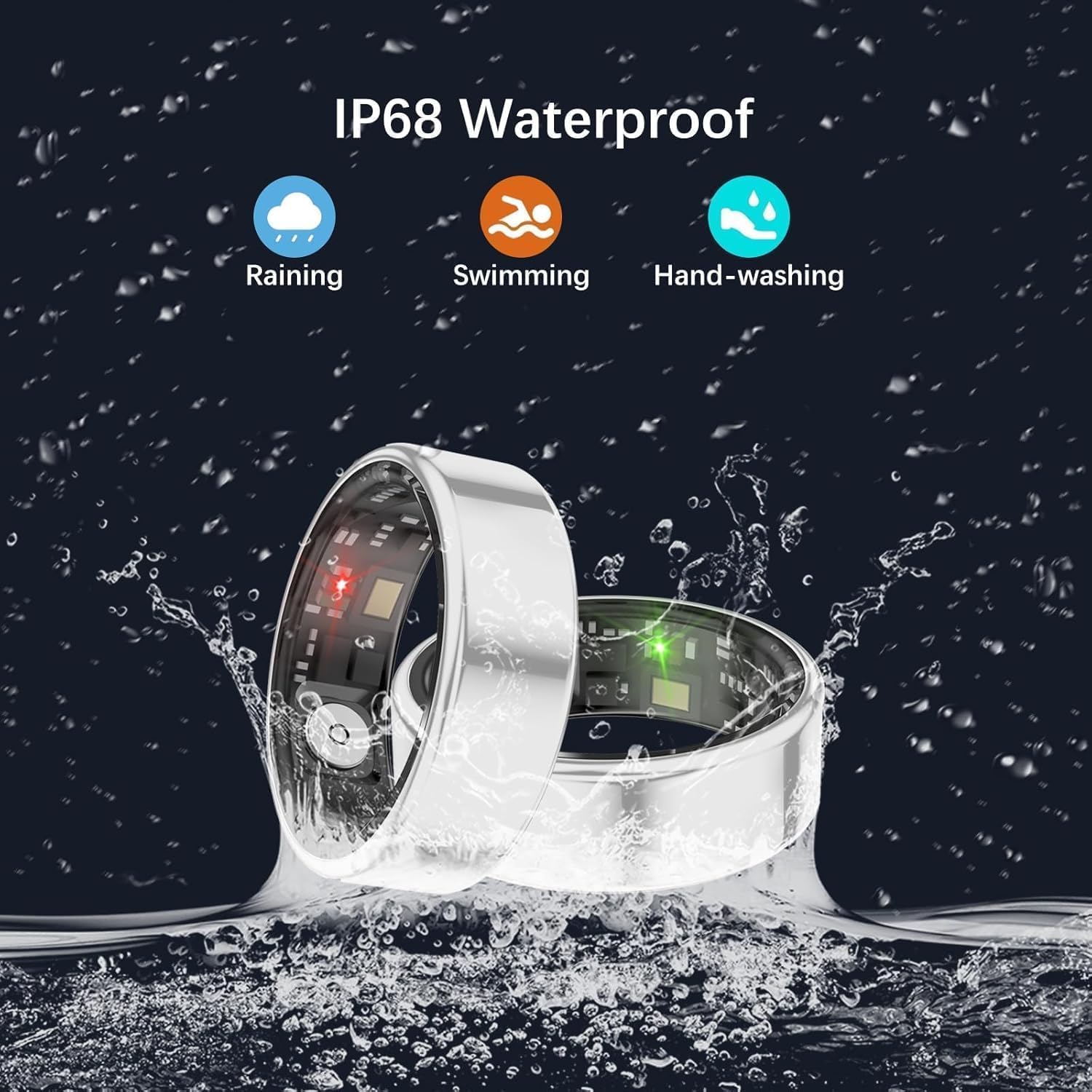 Smart Rings for Women Men, Fitness Ring with Heart Rate, Blood Oxygen, HRV, Pressure, Sleep Tracker, Step Tracker, No Subscription Fee, IP68 Waterproof Smart Ring for iPhone & Android (Silver 8#) - Image 5