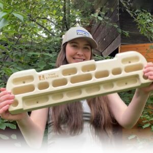 TWO STONES Wooden Hangboard Rock Climbing Pull Up Bar Designed Training for Climbing, Wooden Fingerboard Climbing Training Board for Building Core Strength and Endurance (CJ-HB2049)