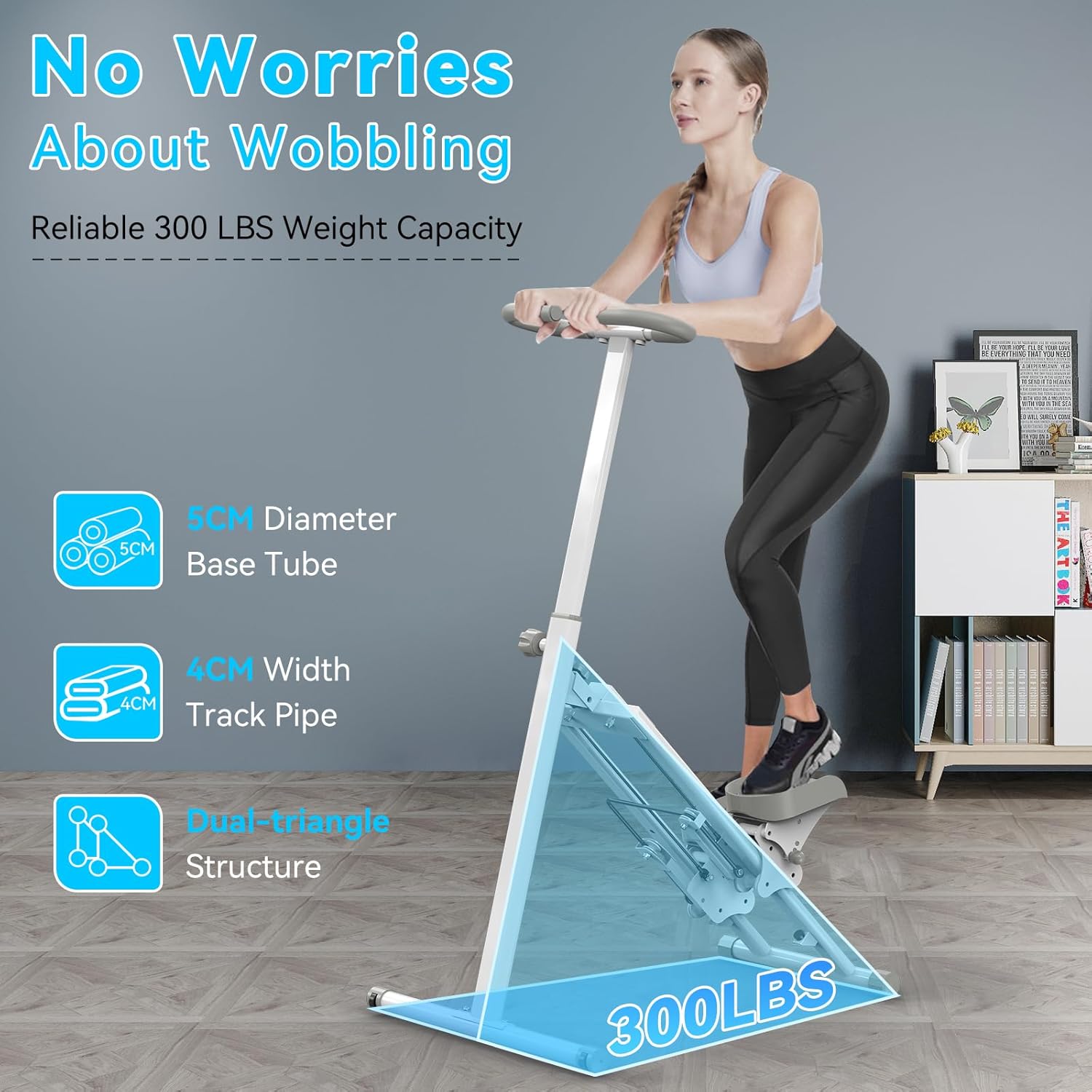 Stair Stepper for Home,Stair Climber Foldable,Large Pedal Vertical Climber Machine for Full-Body Workout,Steppers for Exercise at Home with 300LBS Loading Capacity - Image 5