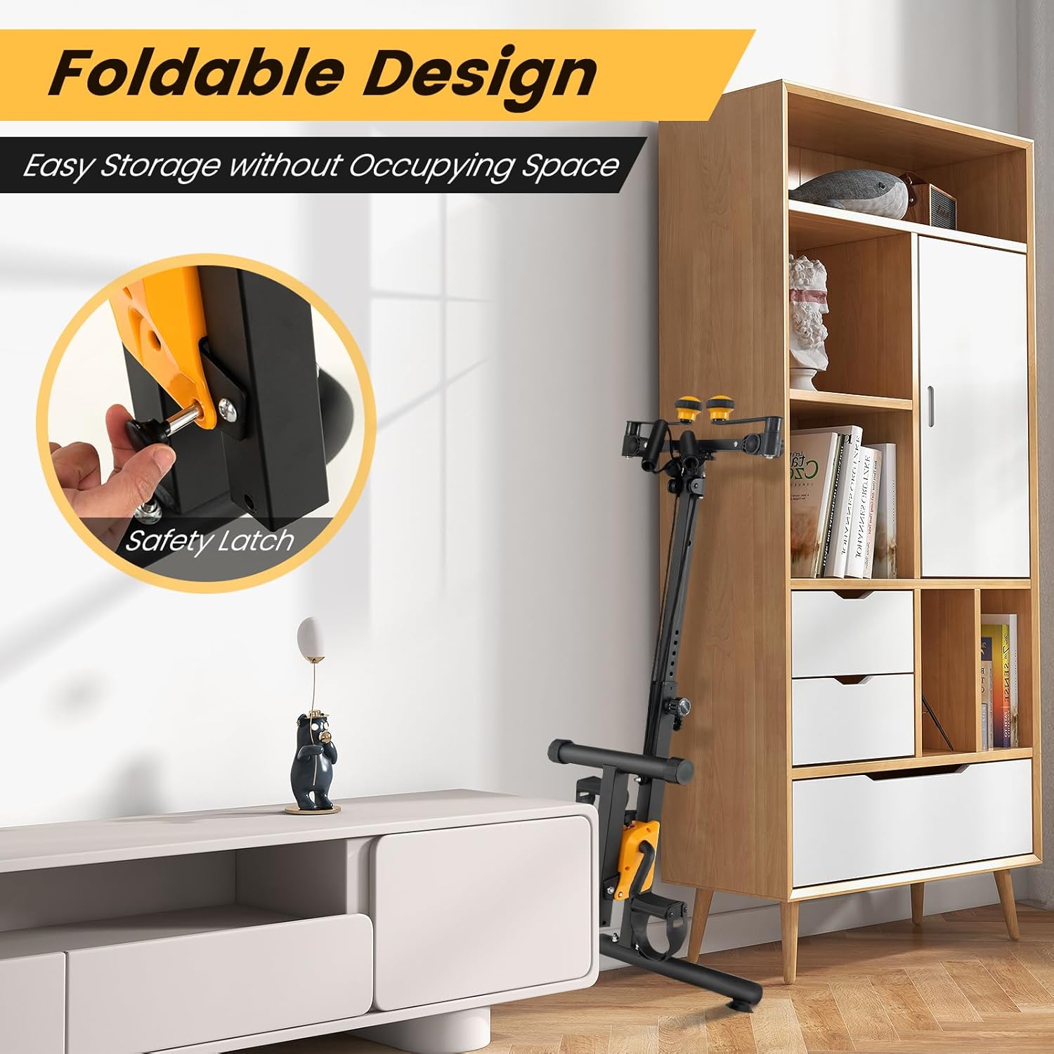 Goplus Foldable Pedal Exerciser for Seniors, Hand Arm Leg Knee Physical Therapy Exercise Bike w/Adjustable Height, Handgrip, Resistance Band, Recovery Home Workout Equipment for Elderly - Image 5