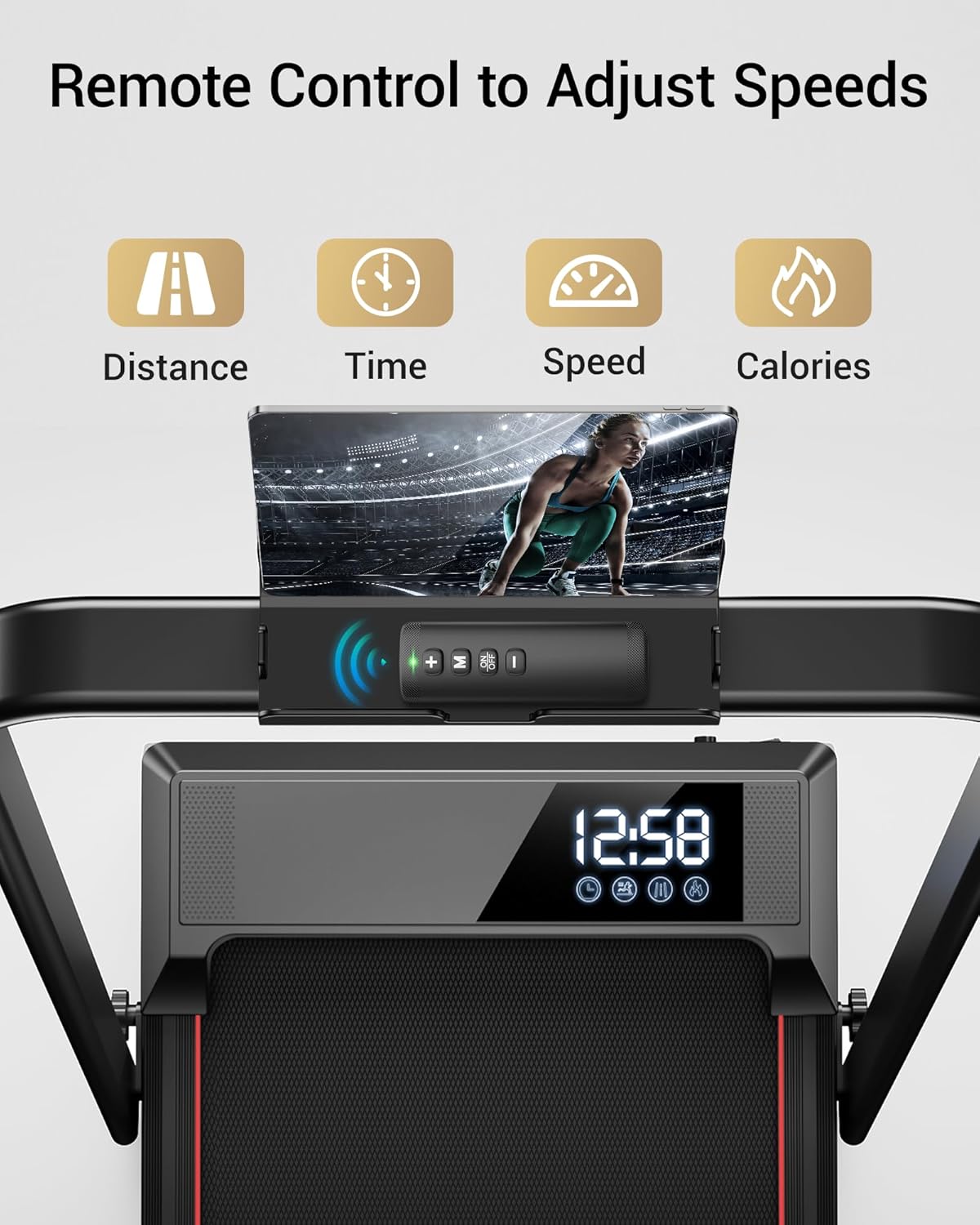 14% Incline Walking Pad Treadmills for Home Small, 4-in-1 Under Desk Treadmill with Handles, Foldable Treadmill with 2.5 HP Quiet Brushless, 330 LBS Capacity - Image 5