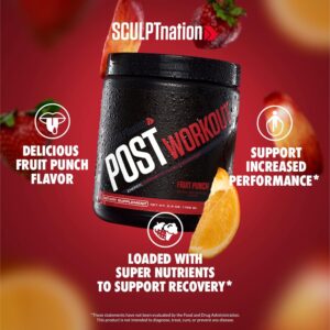 Sculpt Nation by V Shred Post Workout – Creatine Complex Post Workout Muscle Recovery and Builder with Energy Support, Creatine Monohydrate and Amino Acids, Fruit Punch Flavor – 30 Servings