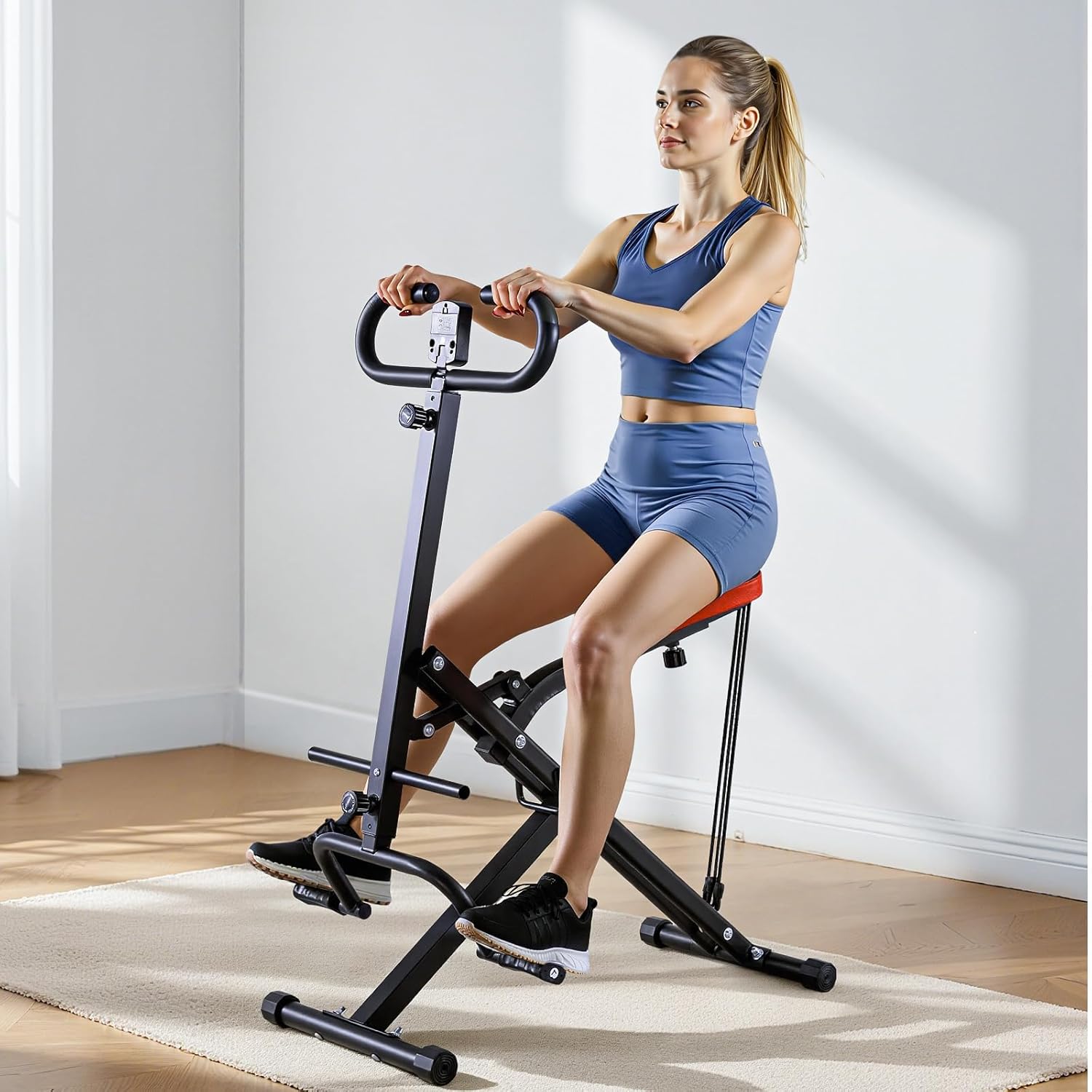 VEVOR Squat Machine, Deep Squat Rowing Machine for Home, Easy Setup & Foldable Exercise Equipment, Glute Trainer Machine with 3 High-Strength Resistance Bands, Glutes & Leg Home Workout Machine - Image 8