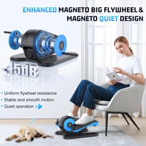 ANCHEER Under Desk Elliptical, Electric Leg Exerciser While Sitting for Seniors, Fully Assembled Motorized Ellipse Leg Exerciser Seated Elliptical Machine with 12 Adjustable Speeds