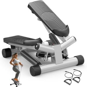 OLIXIS Stepper for Exercise, Stair Step Workout Machine with Resistance Bands, Mini Stair Stepper at Home Workout Equipment with 265 LB Load Capacity,Fitness Stepper with LCD Monitor