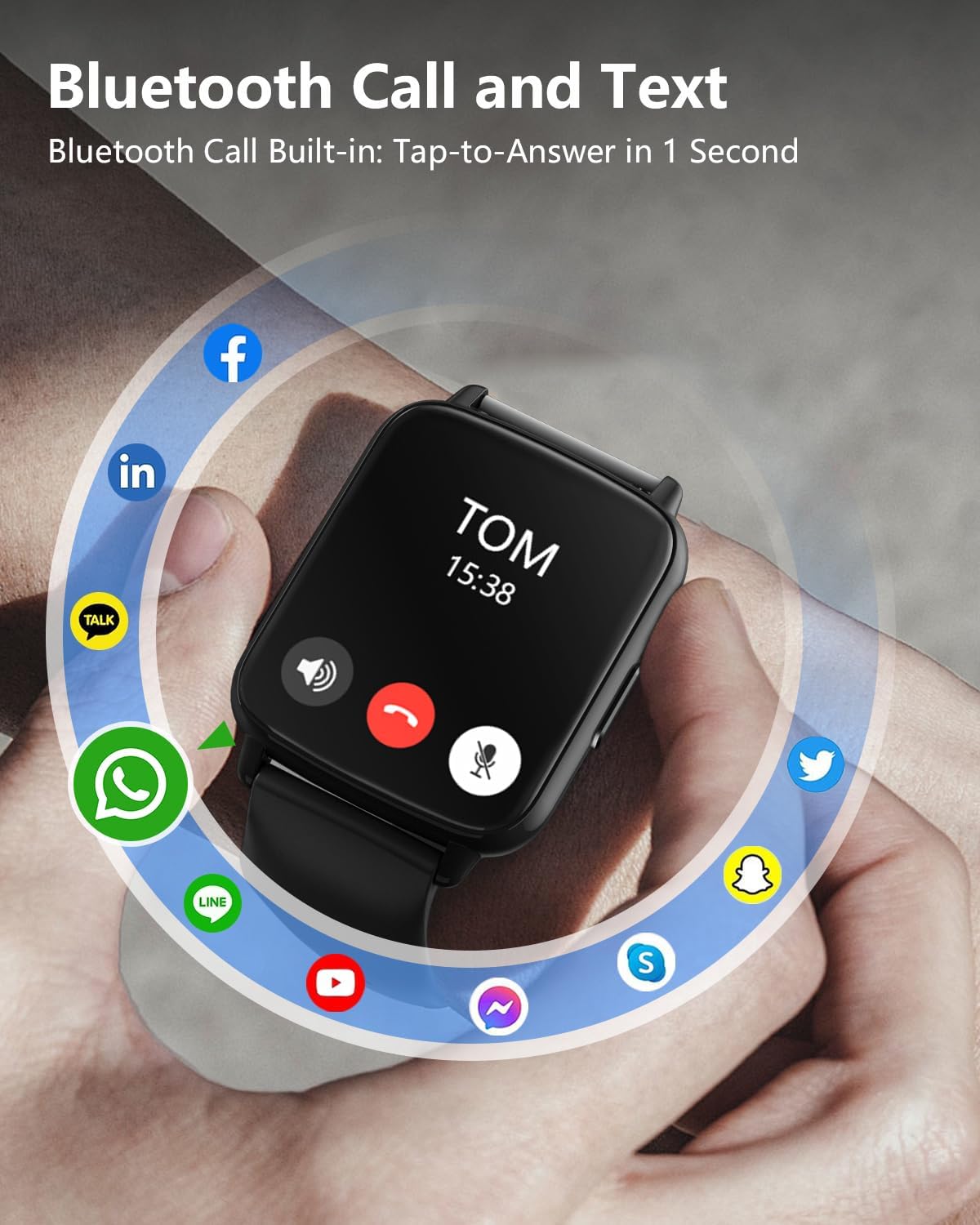 Smart Watches for Men Women Fitness - Fitness Tracker with Monitor iP68 Waterproof 100+ Sport Mode Activity Trackers Compatible iPhone Android Phones - Image 4