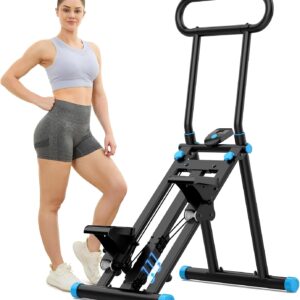 HXD-ERGO Stair Stepper for Home, New Version 6 Adjustable Resistance Vertical Climber Cardio Exercise Machine, Folding Stair Climber for Full Body Workout with Adjustable Handlebar for Women & Men
