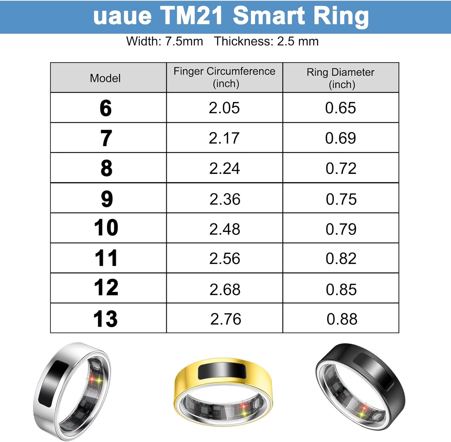Smart Health Ring for Women Men, Vibration Alert, Touch Control, Fitness Tracker Ring with Sleep/Women's Health/Heart Rate/Steps, IP68 Waterproof for iPhone and Android, Silver 9, No Subscription - Image 9