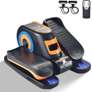 EILISON Under Desk Elliptical Exercise Machine – Mini Bike Elliptical for Low Impact Leg & Arm Movement – Quiet Magnetic Resistance, LCD Display – Compact Seated Workout for Seniors