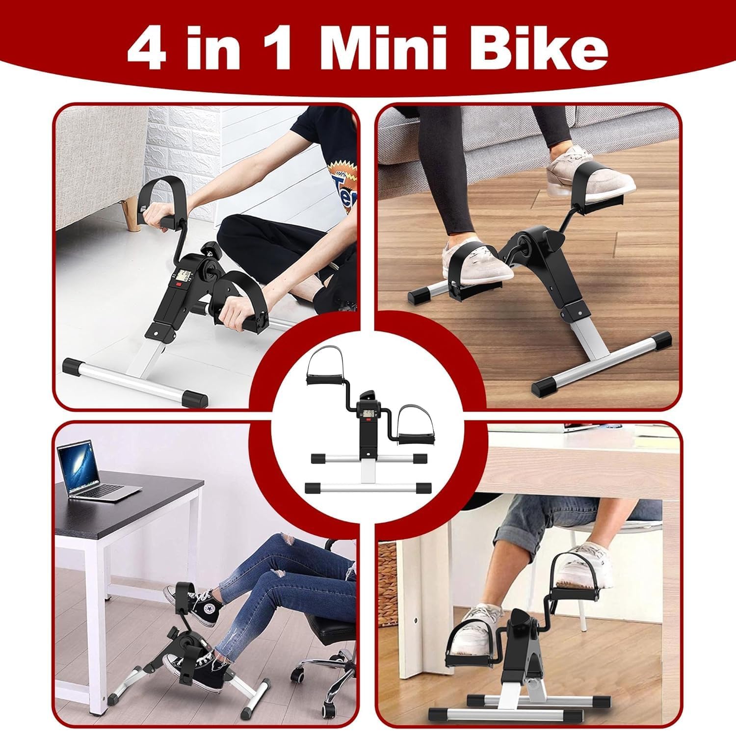 Exercise Bike- Stationary Bikes for Home - Adjustable Workout Bike, Professional Exercise Bikes for Home, Efficient Workout Bike with Smartphone Mount & Digital Pulse Display - Image 3