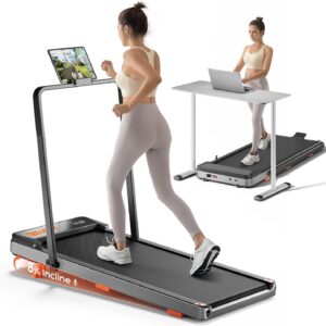 Walking Pad,Treadmill with Incline for Home Office, 2.5HP Portable Under Desk Treadmill with 265 Lbs Capacity,Remote Control, Led Display