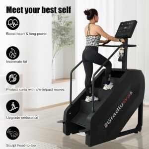 Stairmaster Machine Stepper Machine StairClimber LED Screen Commercial Stair Stepper Stepmill Cardio Lower Body 610LBS 24-168 Steps/Min Heart Rate Sensors