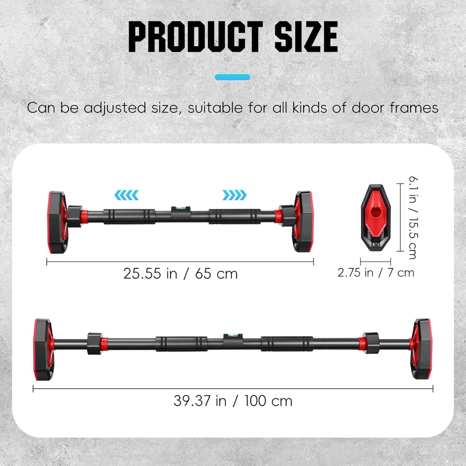 Pull Up Bar for Doorway - Max Capacity 440 lbs, Portable Upper Body Workout Bar for Strength Training - Image 2