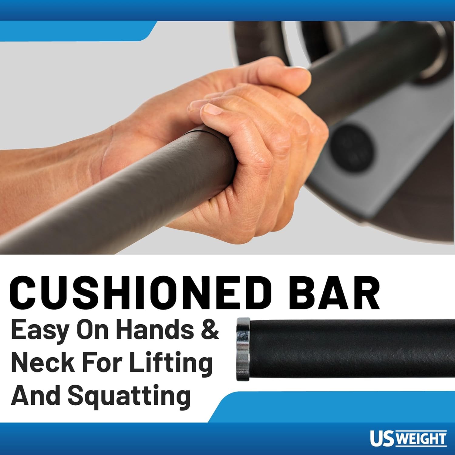 US Weight 43 LB Barbell Weight Set for Home Gym with 55” padded Bar, Adjustable Weights for Exercise, Lifting and to Build Muscle - Image 4
