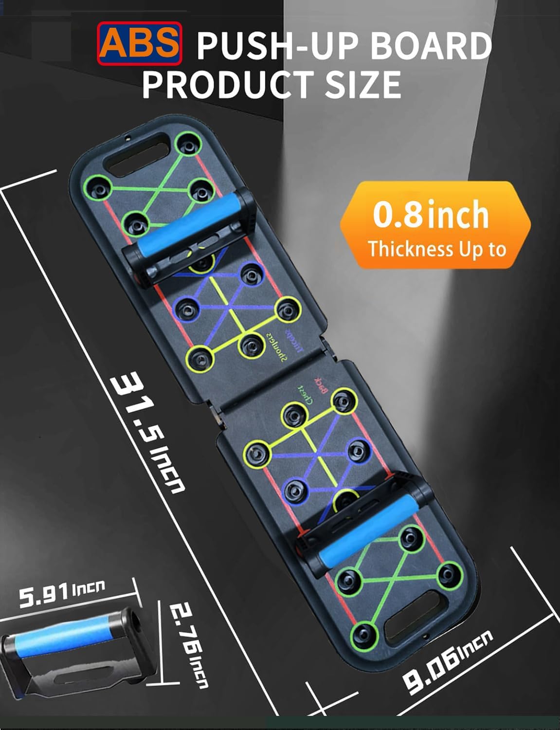 12-In-1 Push Up Board,Portable Pushup Bars for Men, Muscle Max Press Up Boards,Foldable Gym Home Exercise Board,Multi-function Push-Up Stand,Home Workout Equipment with Resistance Bands - Image 8