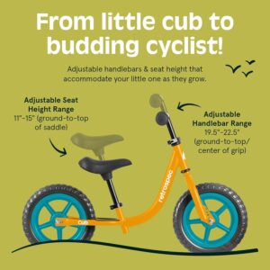 Retrospec Cub Toddler Balance Bike for Ages 18 Months – 3 Years – 12in No-Pedal Beginner Bicycle with Adjustable Seat, Puncture-Proof Tires & Safe Low Frame Design