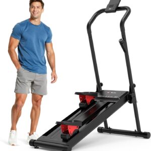 Magnetic Stair Stepper for Home, Folding Stairmaster with Resistance Adjustment, Folding Vertical Climber w/350 LBS Capacity,2 Incline Levels, 12” Extended Pedal