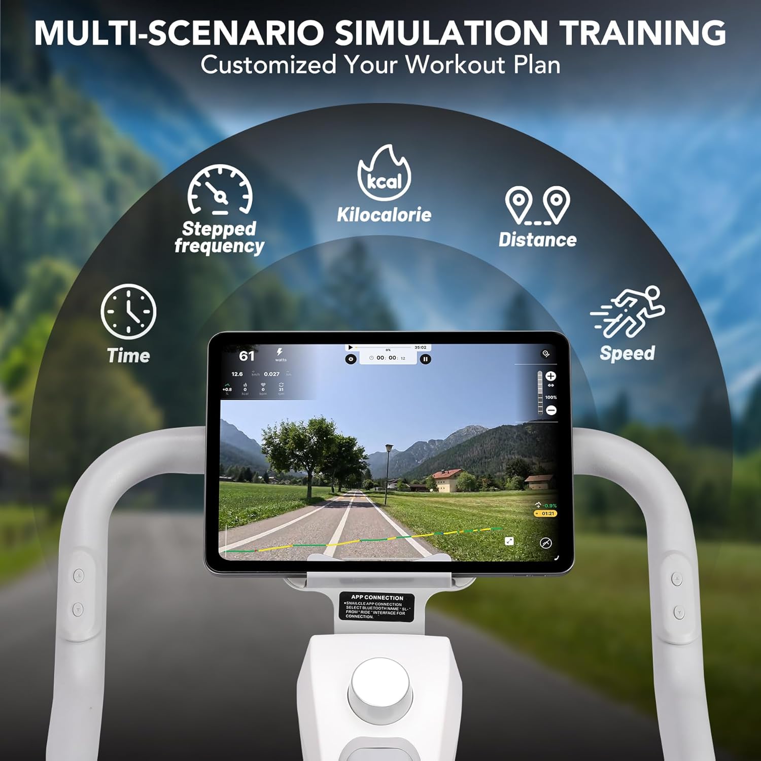 Exercise Bike,Smart Fitness Bike with 36 Levels Magnetic Resistance & 350LBS Weight Capacity,Personalized Training,LED Display & Comfortable Seat Cushion,Smart APP,for Home Gym - Image 3