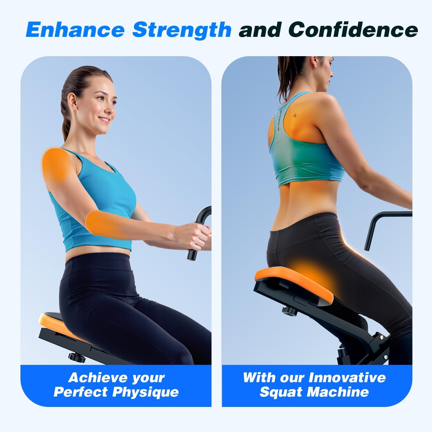 MR. CAPTAIN Squat Rowing Machine for Home Workout, LCD Monitor, Low-Impact Workout, Adjustable Seat - Image 6