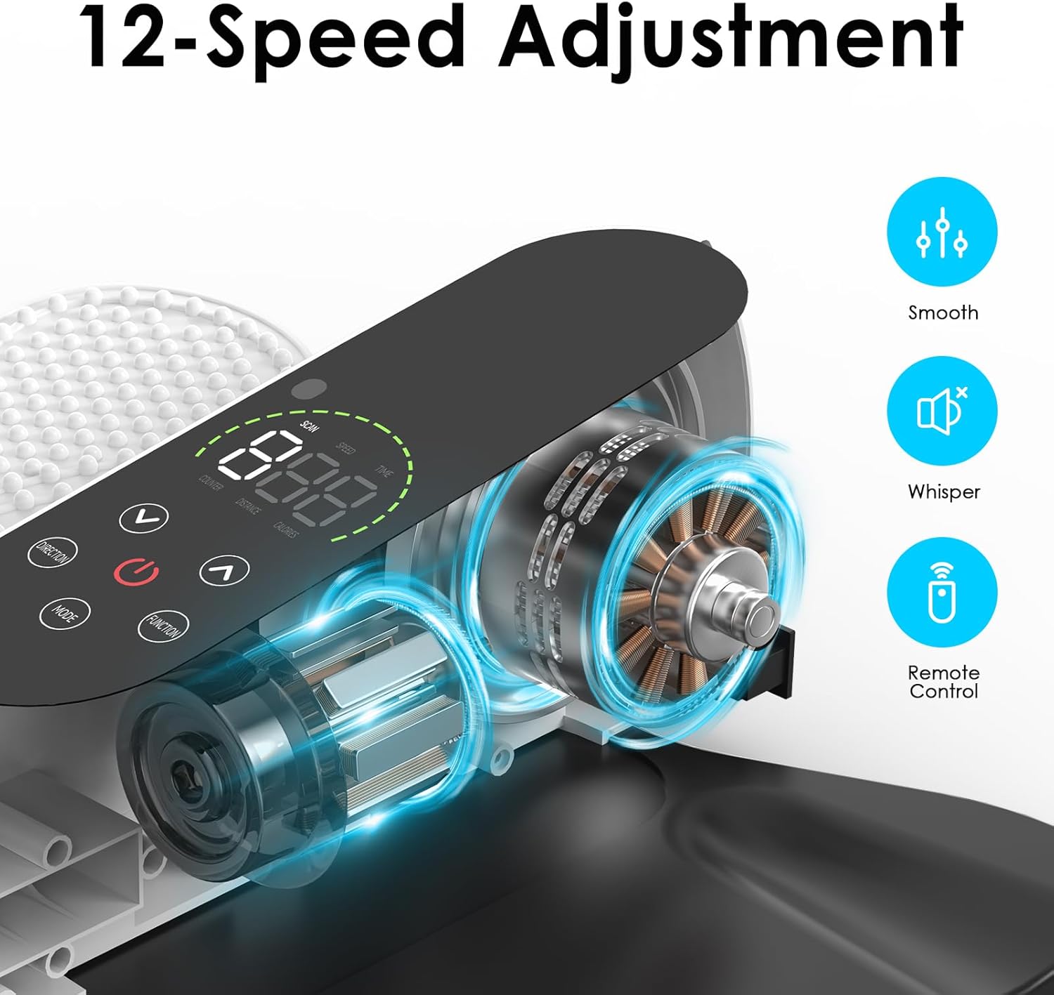 Under Desk Elliptical Machine, Electric Ellipse Leg Exerciser as Seen on TV,12 Speeds Leg Exerciser While Sitting for Seniors, Quiet Pedal Exerciser with Remote Control for Home Office - Image 3
