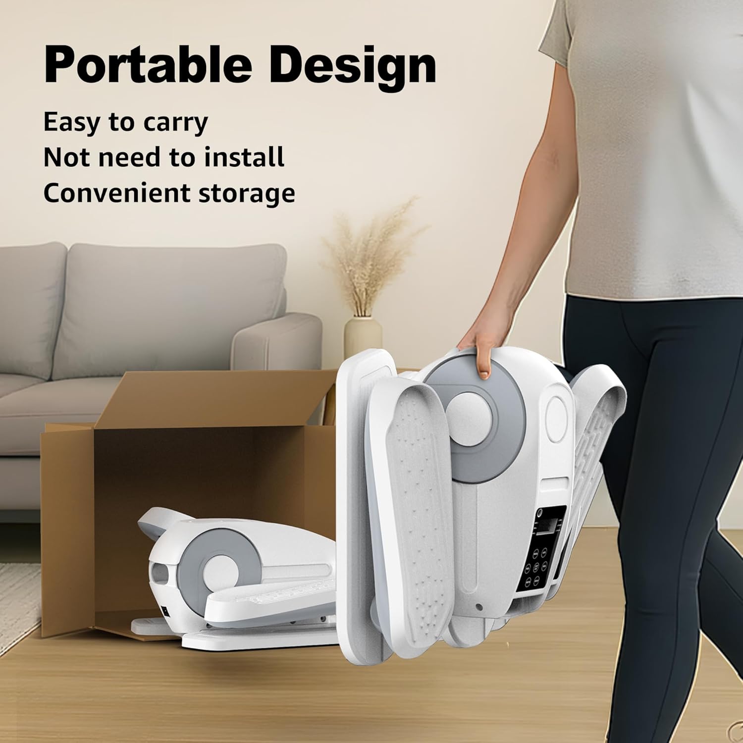 Under Desk Elliptical, Electric Leg Exerciser as Seen on TV for Seniors with 12 Adjustable Speed, Quiet Portable Electric Seated Pedal Exerciser Machine with Remote Control for Home Office - Image 7