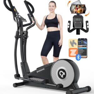 pooboo Elliptical Machine, Elliptical Machines for Home Use with Hyper-Quiet Magnetic Driving System, 16-Level Adjustable Resistance, with LCD Monitor & Rotatable Tablet Stand, 400LBS Weight Capacity