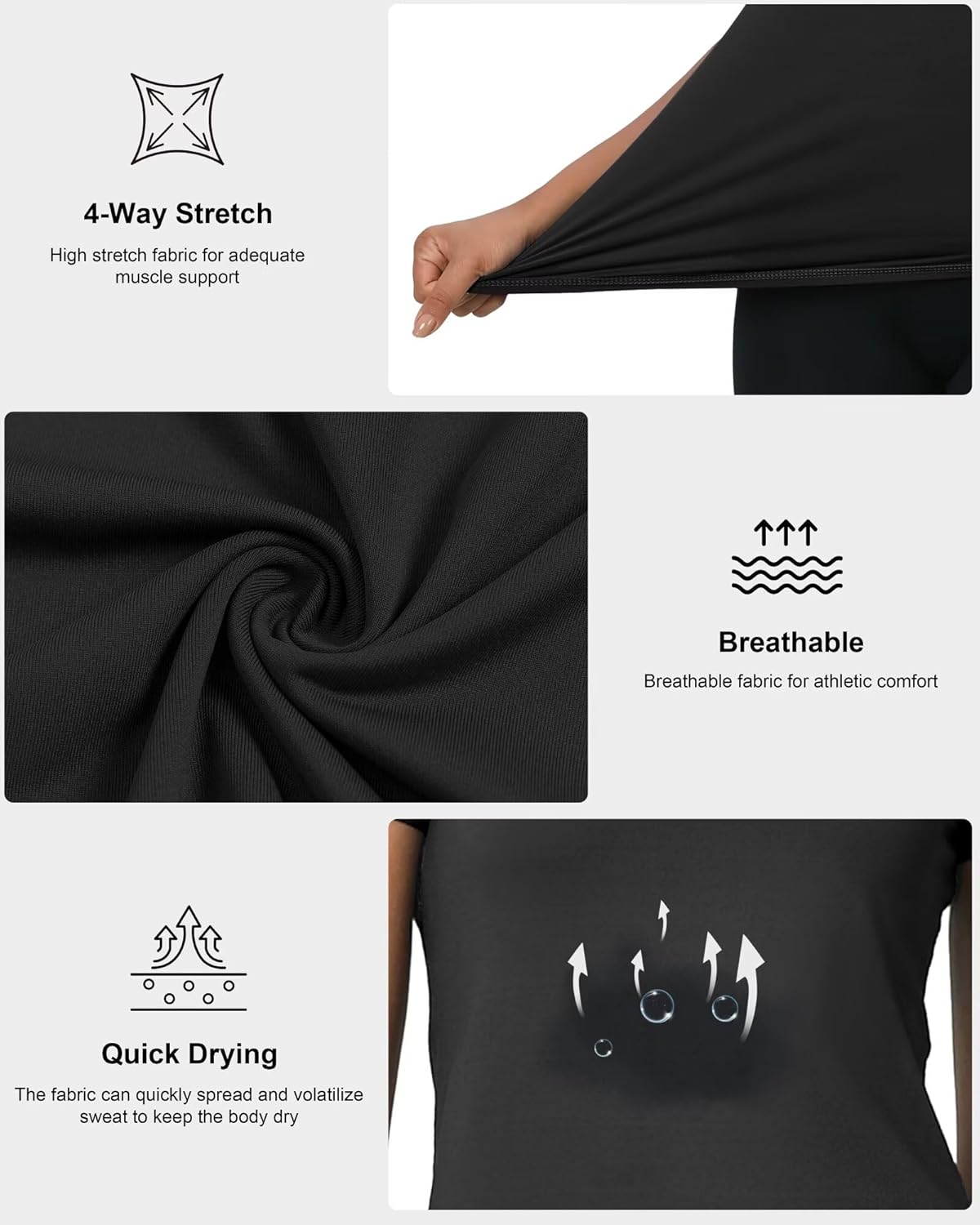 5-Pack Women's Compression Shirts Short Sleeve Workout Tops Athletic Baselayer Quick Dry Gym Yoga Running T-Shirt - Image 4