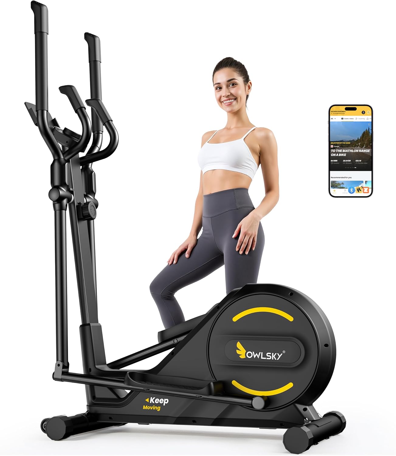 MR. CAPTAIN Elliptical Exercise Machine, Elliptical Machine for Home,16 Resistance Levels,300LBS